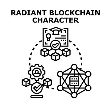 Blockchain character development and data management system Stock Illustration