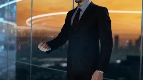 Blockchain Cloud Computing chosen by businessman in technology hologram concept Stock Footage 129406649