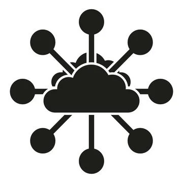 Blockchain cloud icon simple vector. Block chain Stock Illustration