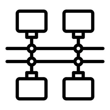 Blockchain code icon, outline style イラスト素材