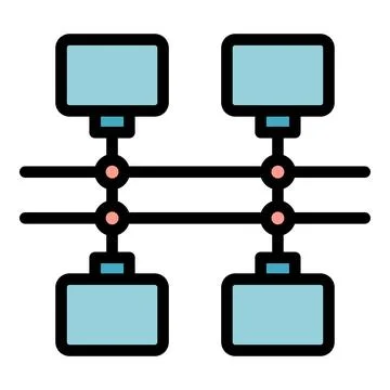 Blockchain code icon vector flat Illustrazione stock