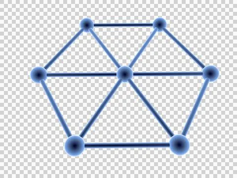 Blockchain concept 3 network connections . 3d rendering Stock Illustration