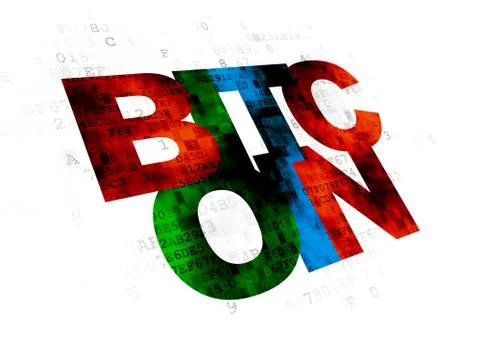 Blockchain concept: Bitcoin on Digital background Stock Illustration