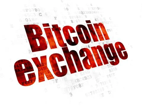 Blockchain concept: Bitcoin Exchange on Digital background 스톡 일러스트