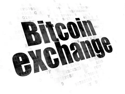 Blockchain concept: Bitcoin Exchange on Digital background 스톡 일러스트