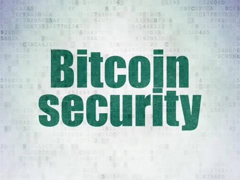 Blockchain concept: Bitcoin Security on Digital Data Paper background Illustrazione stock