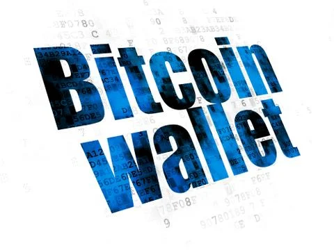 Blockchain concept: Bitcoin Wallet on Digital background 스톡 일러스트