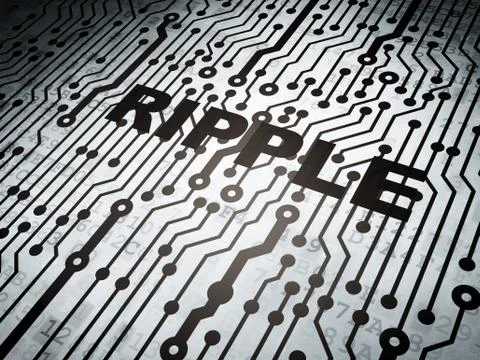 Blockchain concept: circuit board with Ripple 스톡 일러스트