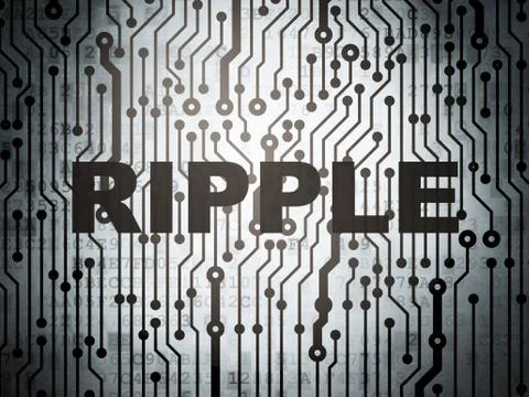 Blockchain concept: circuit board with Ripple 스톡 일러스트