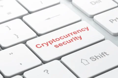 Blockchain concept: Cryptocurrency Security on computer keyboard background Stock Illustration