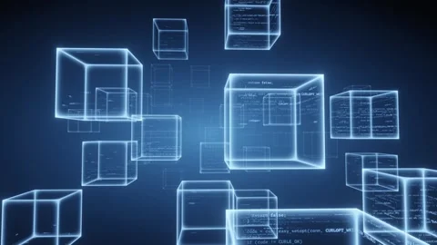 Blockchain concept, Cube with digital data code inside. Stock Footage 260722162