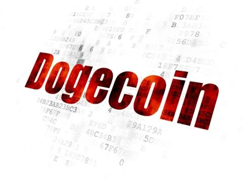 Blockchain concept: Dogecoin on Digital background イラスト素材
