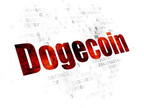 Blockchain concept: Dogecoin on Digital background Ilustración de archivo
