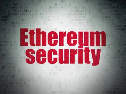 Blockchain concept: Ethereum Security on Digital Data Paper background Stock Illustration