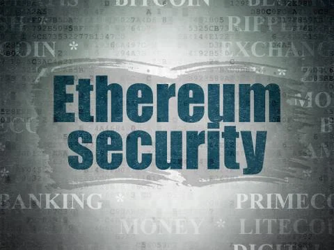 Blockchain concept: Ethereum Security on Digital Data Paper background Illustrazione stock