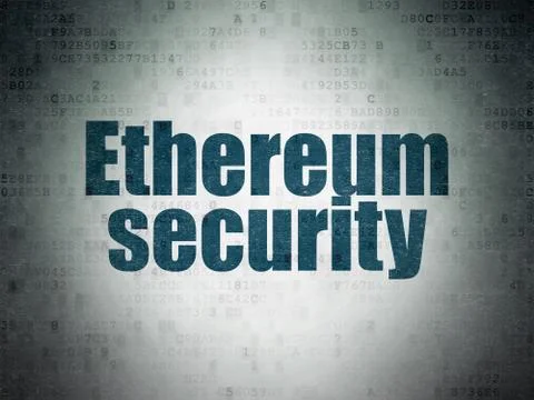 Blockchain concept: Ethereum Security on Digital Data Paper background Stock Illustration