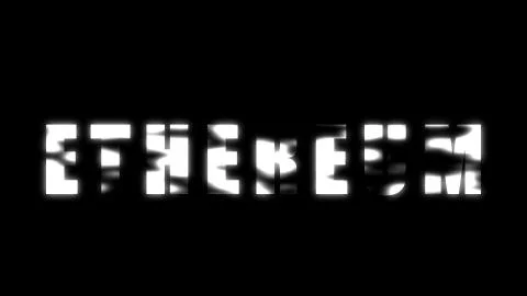 Blockchain concept, ethereum text on black, 3d rendering backdrop Stock Illustration