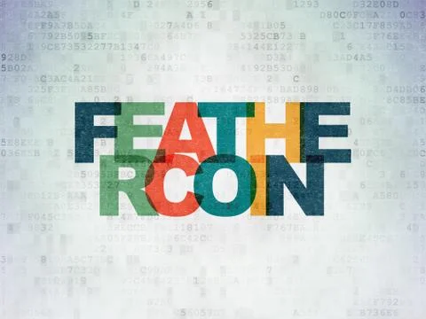 Blockchain concept: Feathercoin on Digital Data Paper background Stockillustratie