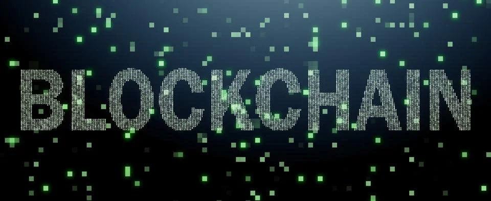 Blockchain concept as futuristic idea of database - 3d rendering Illustrazione stock