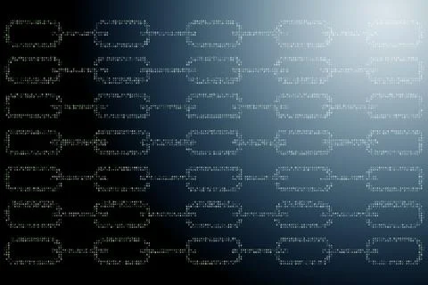 Blockchain concept as futuristic idea of database - 3d rendering Stock Photos
