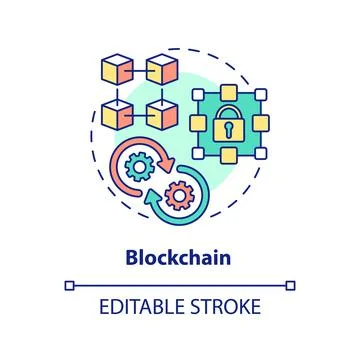 Blockchain concept icon Illustrazione stock