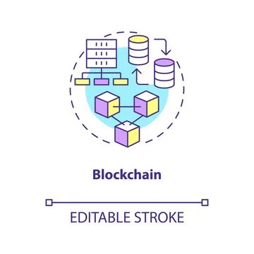 Blockchain concept icon Stock Illustration