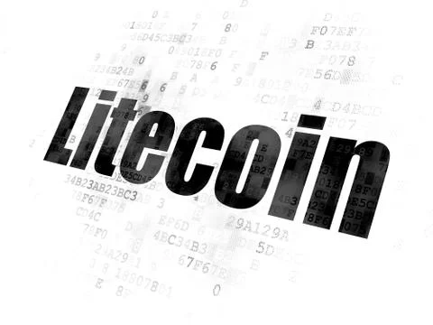 Blockchain concept: Litecoin on Digital background Illustrazione stock