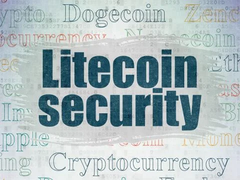 Blockchain concept: Litecoin Security on Digital Data Paper background Stockillustratie
