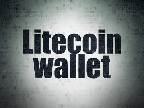 Blockchain concept: Litecoin Wallet on Digital Data Paper background Illustrazione stock