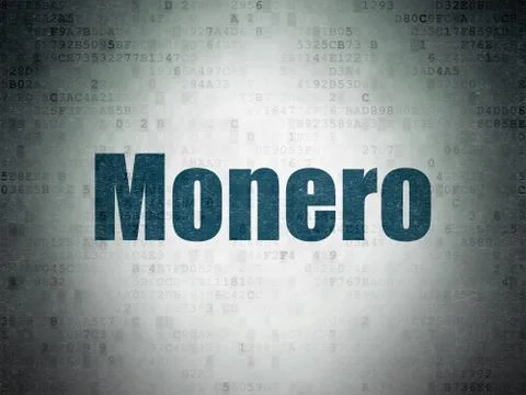 Blockchain concept: Monero on Digital Data Paper background Stockillustratie