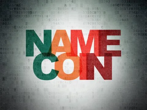 Blockchain concept: Namecoin on Digital Data Paper background Stockillustratie