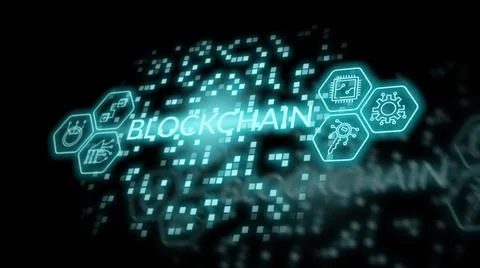 Blockchain concept. Platform for cryptocurrency services. 库存插图