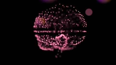 Blockchain concept. Plexus connections in a shape of brain floating in space Stock Footage 121811788