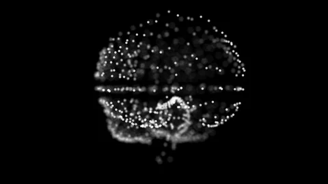 Blockchain concept. Plexus connections in a shape of brain floating in space. Stock Footage 121817952