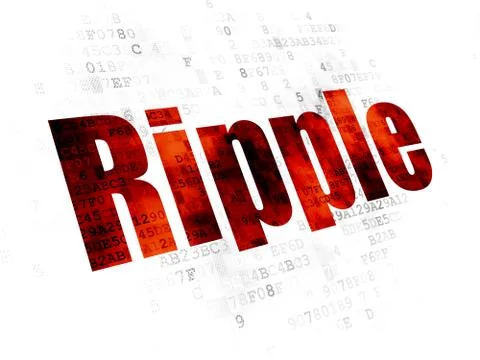 Blockchain concept: Ripple on Digital background Stock Illustration