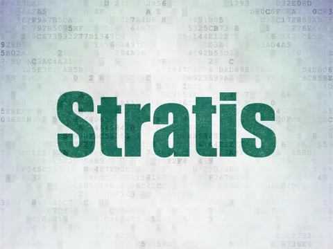 Blockchain concept: Stratis on Digital Data Paper background Stock Illustration