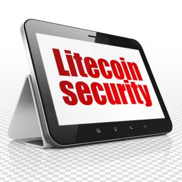 Blockchain concept: Tablet Computer with Litecoin Security on display Stock Illustration
