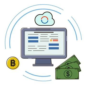 Blockchain concepts vector illustration Stock Illustration