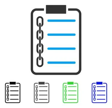 Blockchain Contract Flat Icon Ilustração Stock