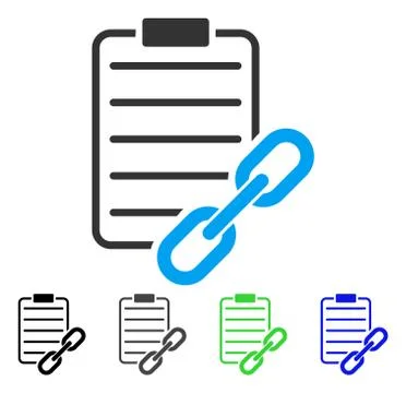 Blockchain Contract Flat Icon Ilustração Stock