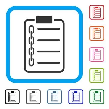 Blockchain Contract Framed Icon Ilustração Stock