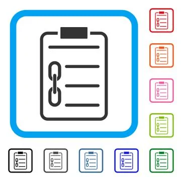 Blockchain Contract Framed Icon Ilustração Stock