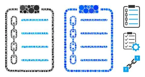 Blockchain Contract Mosaic Icon of Spheric Items Illustrazione stock