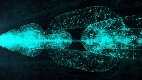 Blockchain. Cripto currency. Abstract chain animation Background 4K Stock Footage 93300406