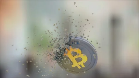 Blockchain cryprocurrecy Bitcoin devaluing, market action. Vidéo 219908586