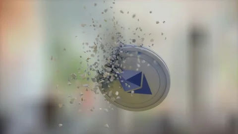 Blockchain cryprocurrecy Ethereum devaluing, market action. Stock Footage 219908597
