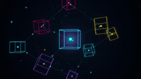 Blockchain Crypto Matrix Network Digital Data 4K Loop Stock Footage 343074431