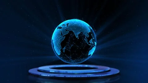 Blockchain crypto money internet of things IOT. Speed online news Earth Security Stock Footage 342787431