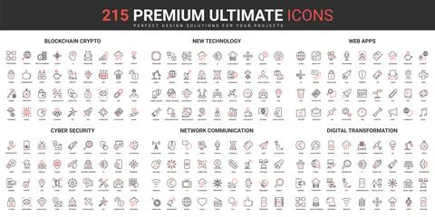 Blockchain crypto, new technology, web apps, cyber security, network Stock Illustration