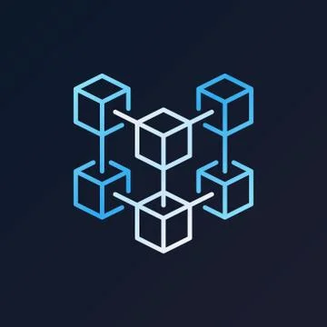 Blockchain crypto technology vector modern icon or logo 库存插图
